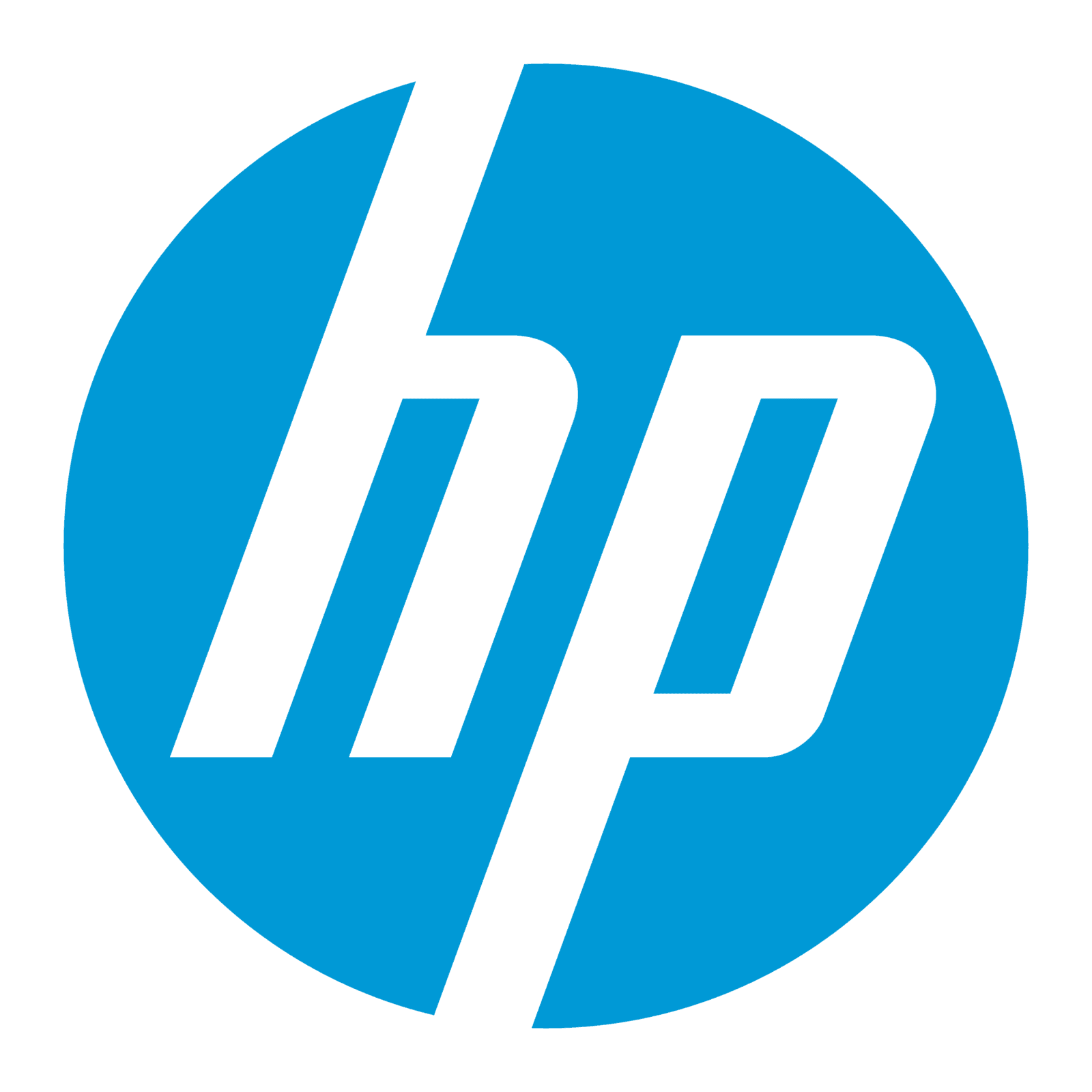 hp logo in blue and white