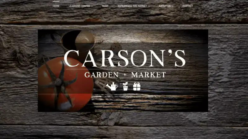 carson garden and market website homepage